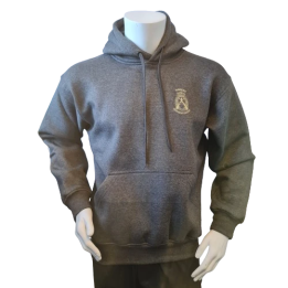 Lancer - Hoodie u/zip, Mørkegrå med HÆRENS SERGENTSKOLE tryk på ryg