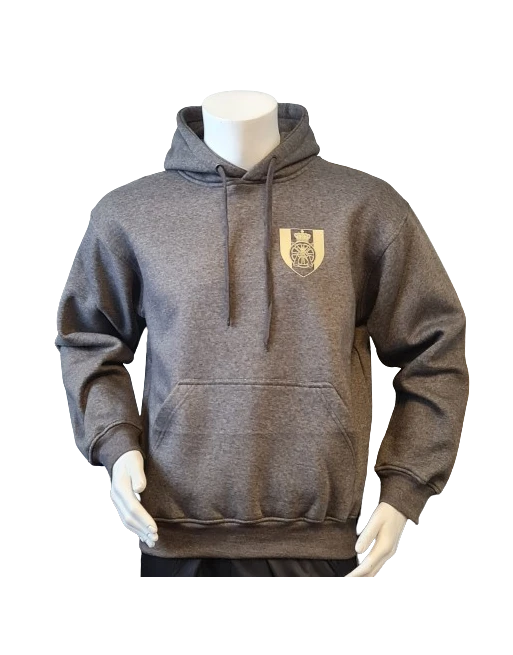 Lancer - Hoodie u/zip, Mørkegrå med TRÆNREGIMENTET tryk på ryg