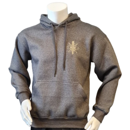 Lancer - Hoodie u/zip, Mørkegrå med FØRRINGSSTØTTEREGIMENTET tryk på ryg