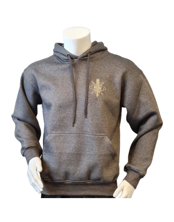 Lancer - Hoodie u/zip, Mørkegrå med FØRRINGSSTØTTEREGIMENTET tryk på ryg