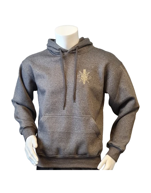 Lancer - Hoodie u/zip, Mørkegrå med FØRRINGSSTØTTEREGIMENTET tryk på ryg