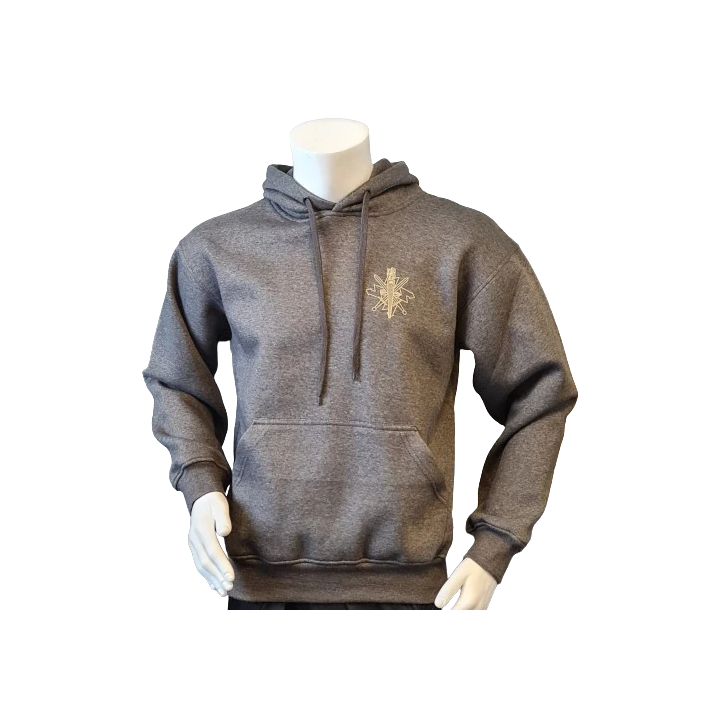 Lancer - Hoodie u/zip, Mørkegrå med FØRRINGSSTØTTEREGIMENTET tryk på ryg
