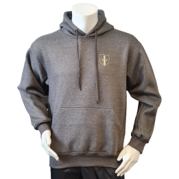 Lancer - Hoodie u/zip, Mørkegrå med DANSKE ARTILLERIREGIMENT tryk på ryg