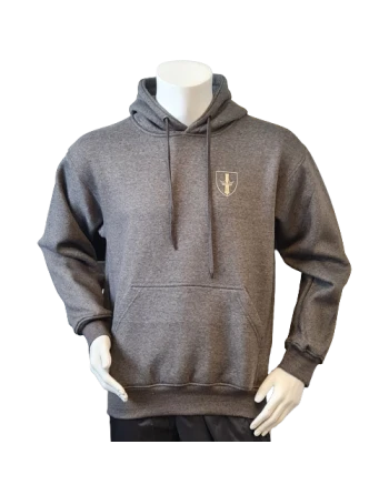 Lancer - Hoodie u/zip, Mørkegrå med DANSKE ARTILLERIREGIMENT tryk på ryg