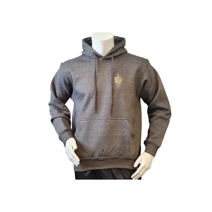 Lancer - Hoodie u/zip, Mørkegrå med SLESVIGSKE FODREGIMENT tryk på ryg