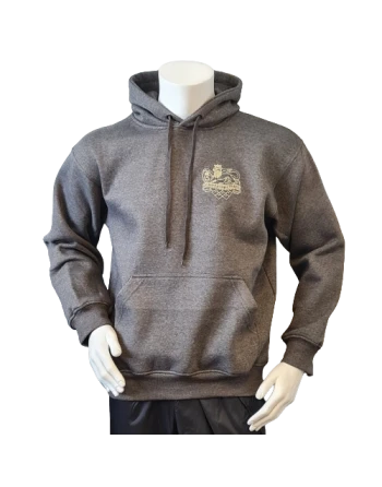 Lancer - Hoodie u/zip, Mørkegrå med JYDSKE DRAGONREGIMENT tryk på ryg