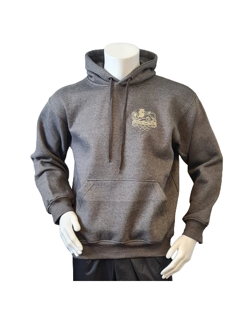 Lancer - Hoodie u/zip, Mørkegrå med JYDSKE DRAGONREGIMENT tryk på ryg