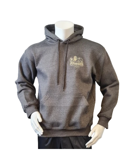 Lancer - Hoodie u/zip, Mørkegrå med JYDSKE DRAGONREGIMENT tryk på ryg