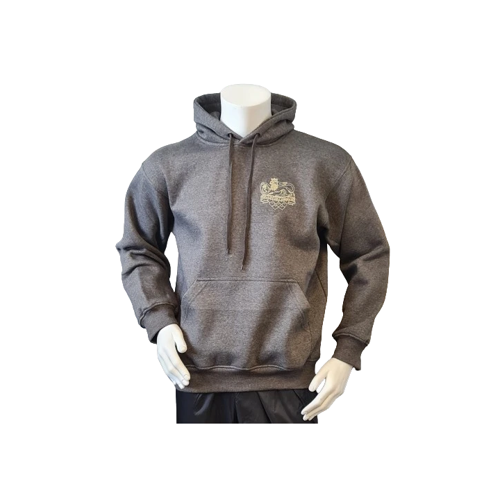 Lancer - Hoodie u/zip, Mørkegrå med JYDSKE DRAGONREGIMENT tryk på ryg