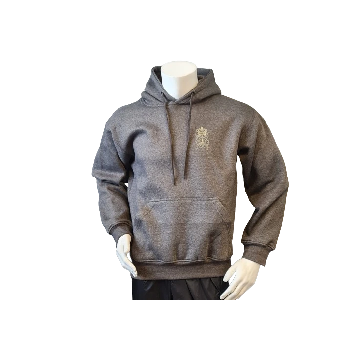 Lancer - Hoodie u/zip, Mørkegrå med EFTERRETNINGSREGIMENTET tryk på ryg