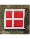 Danish Flag, small, weaved with Velcro, Red/white