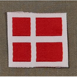 Dannebrog, lille, vævet, sy på, Rød/hvid