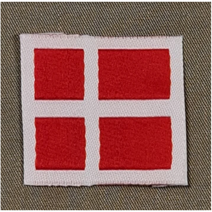 Danish Flag, small, weaved. Red/white