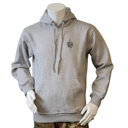 Lancer - Hoodie u/zip, Grå med SLESVIGSKE FODREGIMENT tryk på ryg