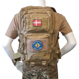 Rygsæk med Føringsstøtteregimentet-Patch, sæt