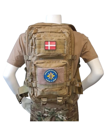Rygsæk med Føringsstøtteregimentet-Patch, sæt