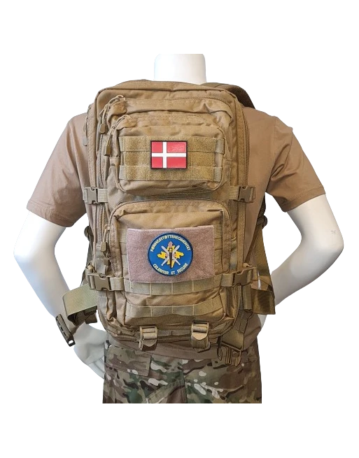 Rygsæk med Føringsstøtteregimentet-Patch, sæt