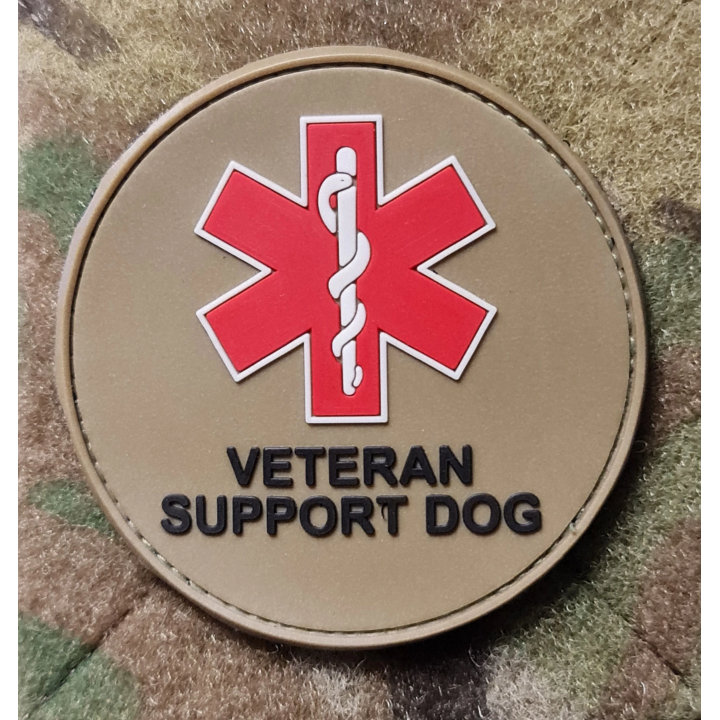 "Veteran Support Dog"-mærke i PVC på velcro