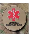 "Veteran Support Dog"-mærke i PVC på velcro