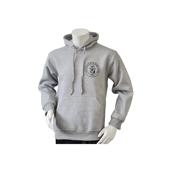 Lancer - Hoodie, grå med INFANTERIKOMPAGNI FYN tryk på ryg