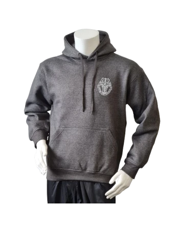 Lancer - Hoodie u/zip, Mørkegrå med GARDEHUSARREGIMENTET tryk på ryg