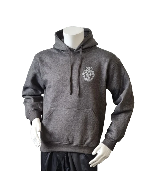 Lancer - Hoodie u/zip, Mørkegrå med GARDEHUSARREGIMENTET tryk på ryg