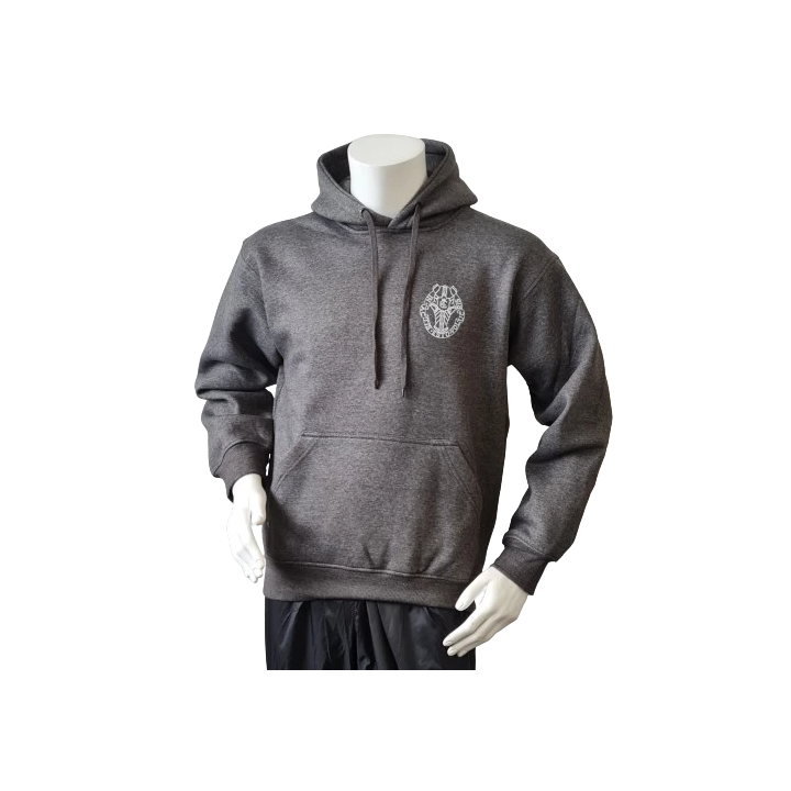 Lancer - Hoodie u/zip, Mørkegrå med GARDEHUSARREGIMENTET tryk på ryg