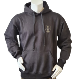 Lancer - Hoodie u/zip, Sort med DANSKE ARTILLERIREGIMENT tryk på ryg