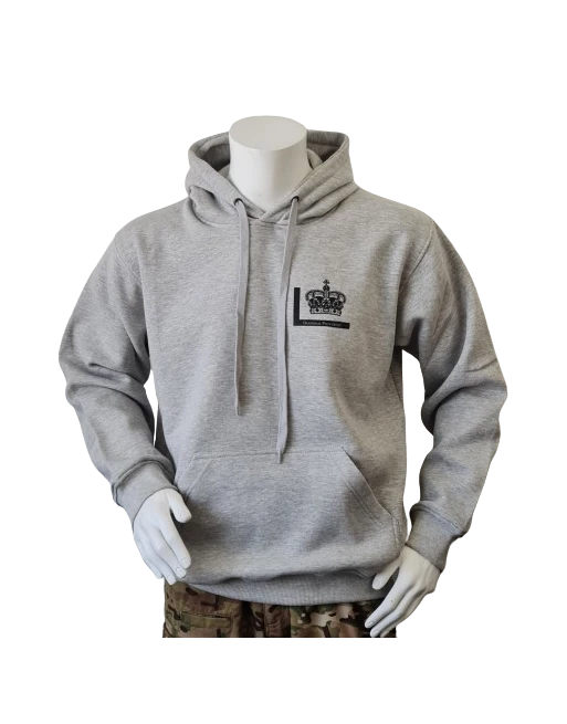 Lancer - Hoodie, med Fløjkompagniet-tryk på ryg, Grå