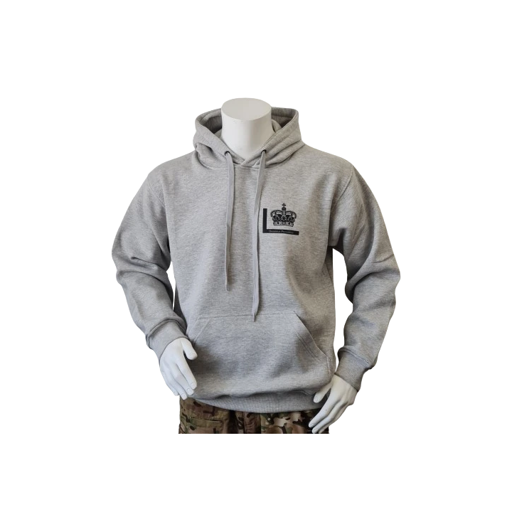 Lancer - Hoodie, med Fløjkompagniet-tryk på ryg, Grå