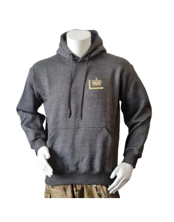 Lancer - Hoodie, med 1/1 LG,  Fløjkompagniet-tryk på ryg, Mørkegrå