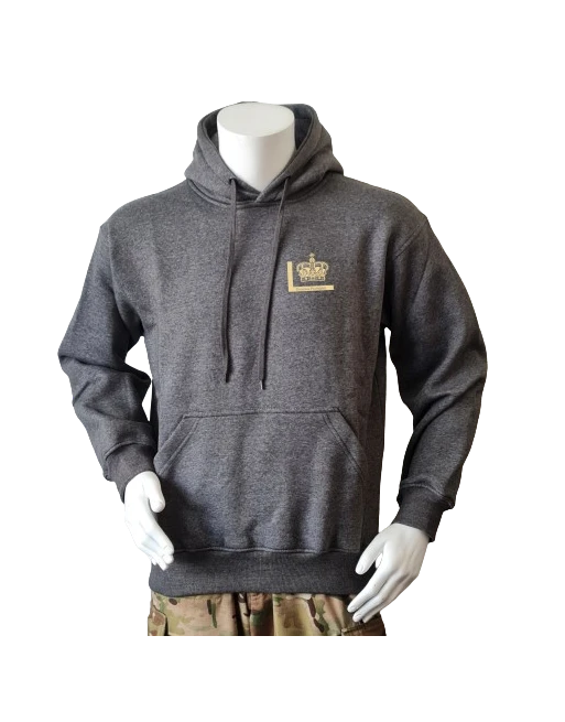 Lancer - Hoodie, med 1/1 LG,  Fløjkompagniet-tryk på ryg, Mørkegrå