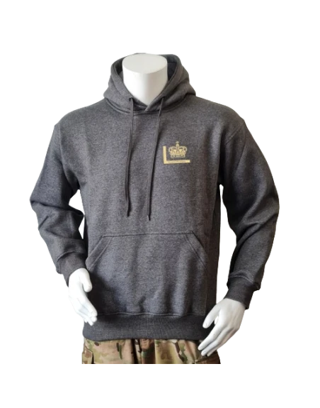 Lancer - Hoodie, med 1/1 LG,  Fløjkompagniet-tryk på ryg, Mørkegrå