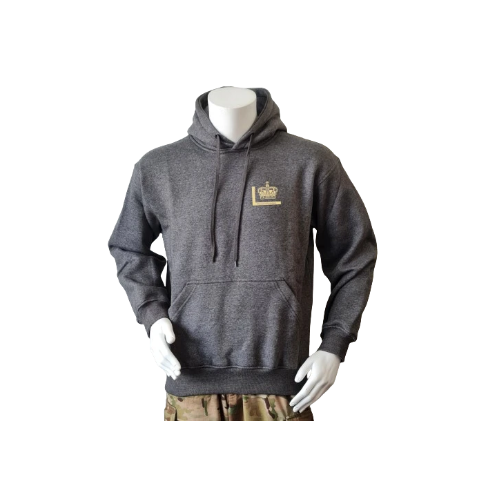 Lancer - Hoodie, med 1/1 LG,  Fløjkompagniet-tryk på ryg, Mørkegrå