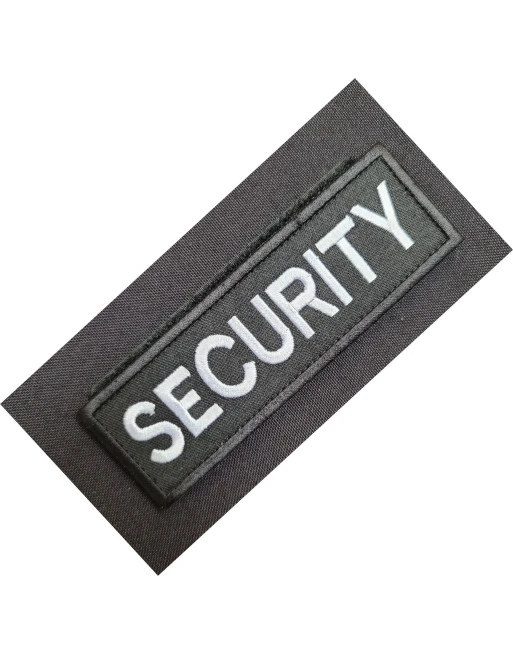 SECURITY ærmemærke, Sort/Hvid på velcro