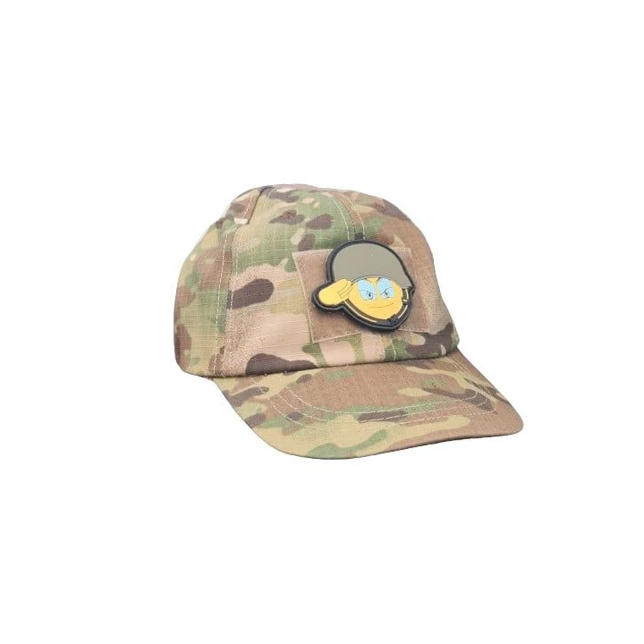 Salut Soldier Smiley, PVC mærke på Velcro