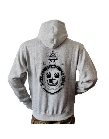 Lancer Hoodie med Marinehjemmeværnet, tryk på ryg, Grå