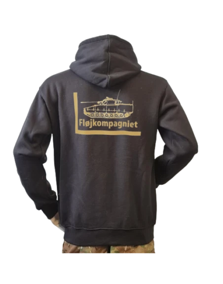 Lancer - Hoodie, med 1/1 LG,  Fløjkompagniet-tryk på ryg, Sort