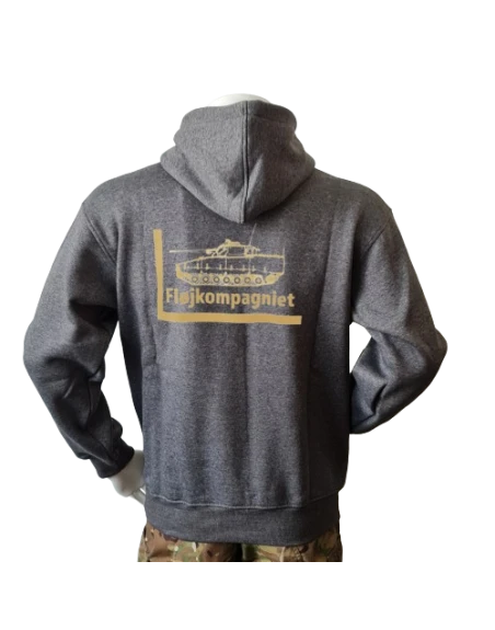 Lancer - Hoodie, med 1/1 LG,  Fløjkompagniet-tryk på ryg, Mørkegrå
