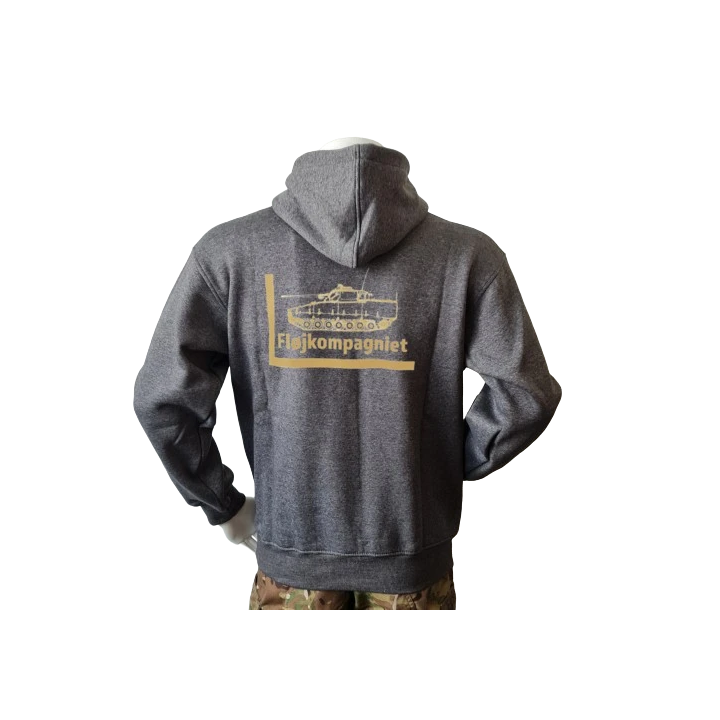 Lancer - Hoodie, med 1/1 LG,  Fløjkompagniet-tryk på ryg, Mørkegrå