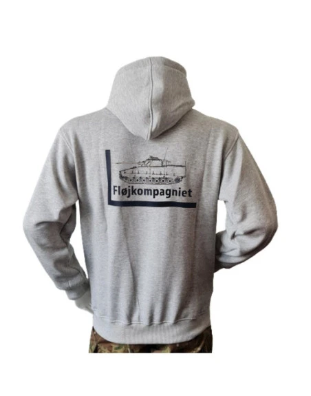 Lancer - Hoodie, med Fløjkompagniet-tryk på ryg, Grå