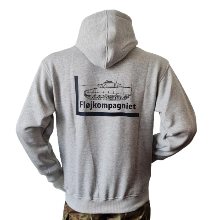 Lancer - Hoodie, med Fløjkompagniet-tryk på ryg, Grå