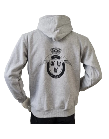 Lancer - Hoodie, grå med FLYVERHJEMMEVÆRNET tryk på ryg