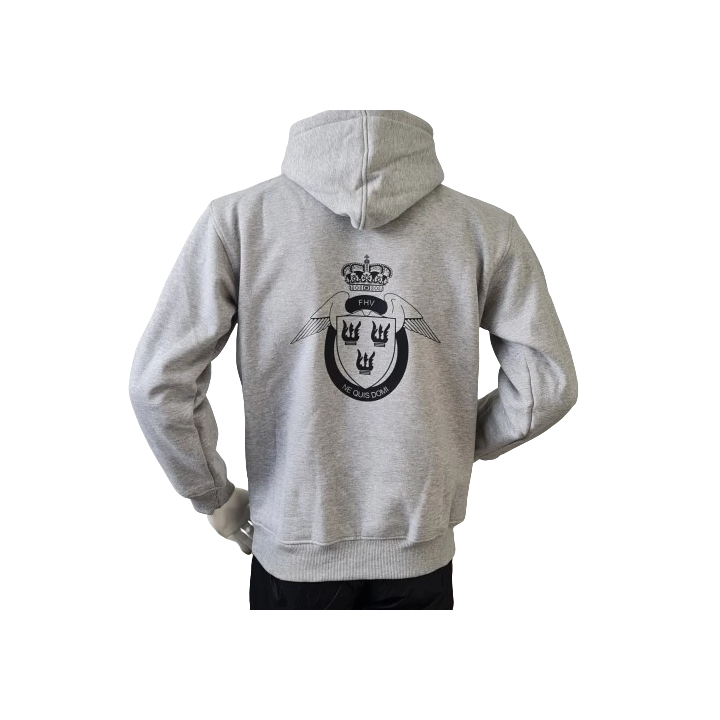 Lancer - Hoodie, grå med FLYVERHJEMMEVÆRNET tryk på ryg