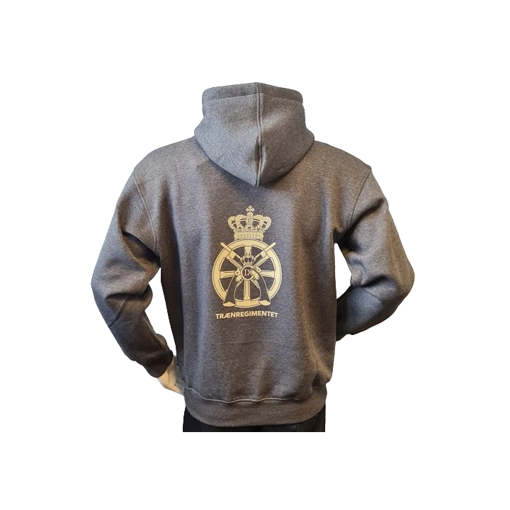 Lancer - Hoodie u/zip, Mørkegrå med TRÆNREGIMENTET tryk på ryg