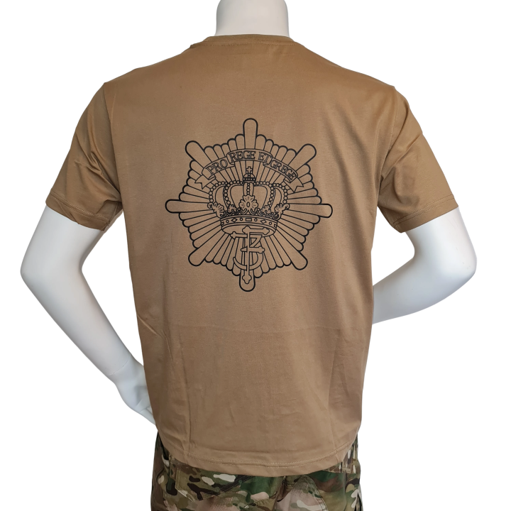 LANCER - T-shirt, MTS-Khaki m. Den Kgl. Livgardes Regimentsmærke