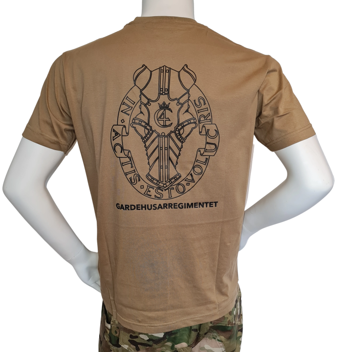 LANCER - T-shirt, MTS-Khaki m. Gardehusarregimentets Regimentsmærke