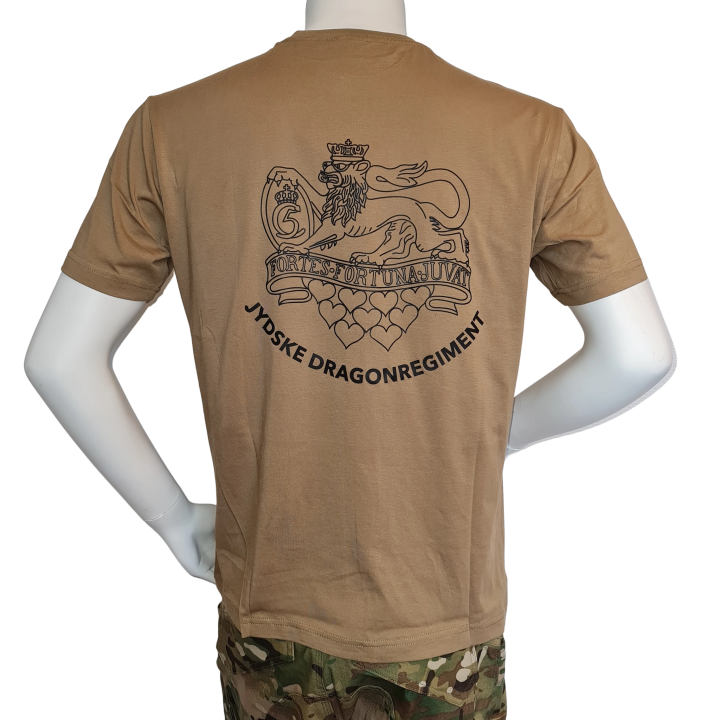 LANCER - T-shirt, MTS-Khaki m. Jydske Dragonregiments Regimentsmærke