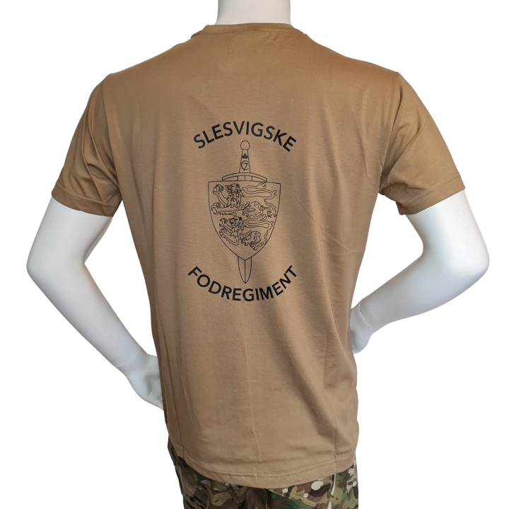 LANCER - T-shirt, MTS-Khaki m. Slesvigske Fodregiments Regimentsmærke