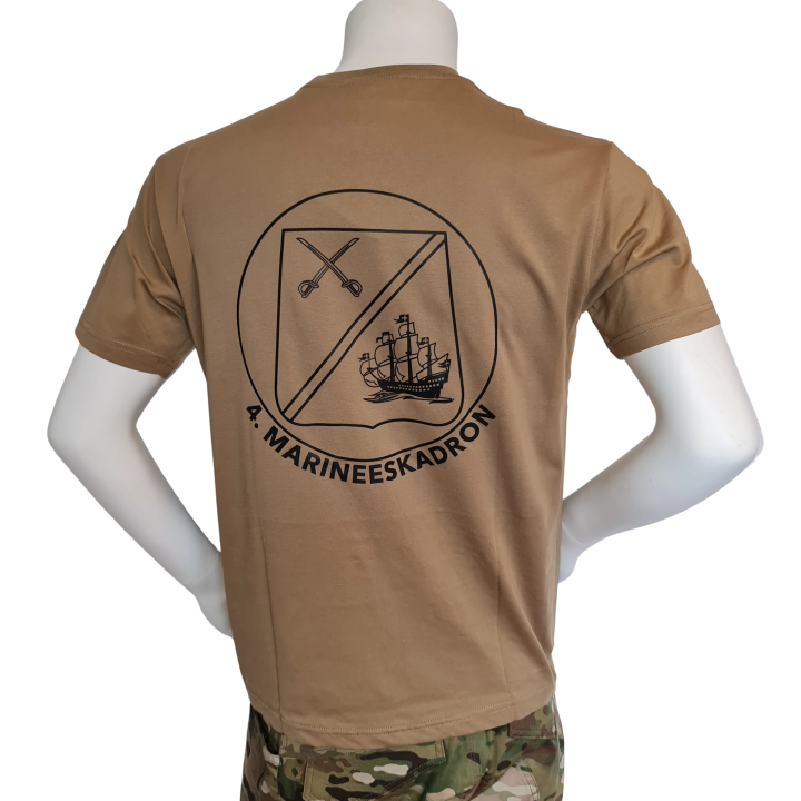 LANCER - T-shirt, MTS-Khaki m. 4. Marineeskadrons Enhedsmærke